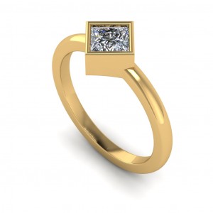 Princess Bezel Solitaire Engagement Ring