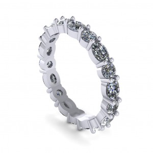 Oval and Round Shared Prong Eternity