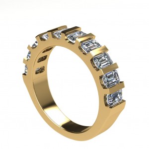 Emerald Bar Set Pillars Band