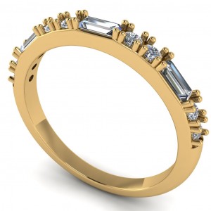 Diamond Baguette and Round Anniversary Ring 0.45Ctw