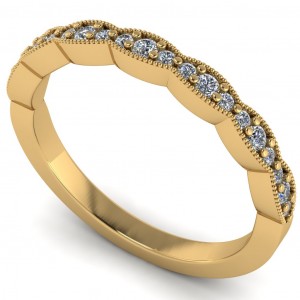 Diamond Round Cut Anniversary Ring with Milgrain 0.25Ctw