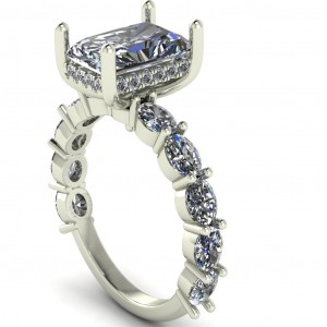 Hidden Halo Engagement Ring 2.85Ctw