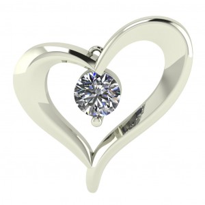 Diamond Heart Pendant 1.08Ctw