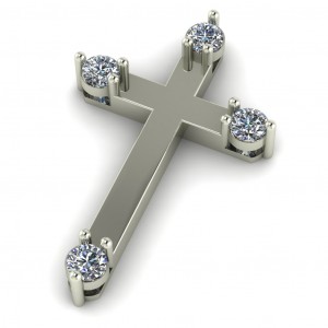 Diamond Cross Pendant  0.82Ctw