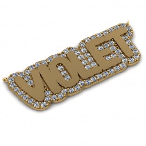 Diamond Nameplate Pendant 0.47Ctw