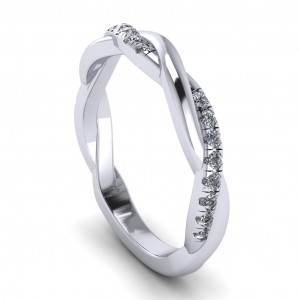 Diamond Round Cut Anniversary Twist Ring 0.20Ctw