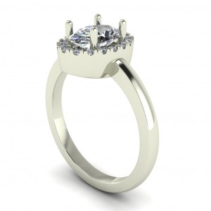 Oval Halo Engagement Ring 0.85Ctw