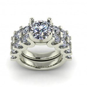 U Prong Diamond Bridal Set 6.10Ctw