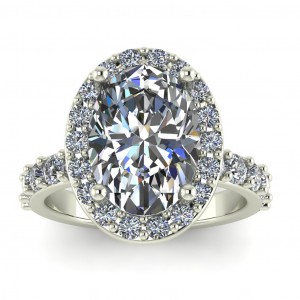 Oval Halo Engagement Ring 4.80Ctw