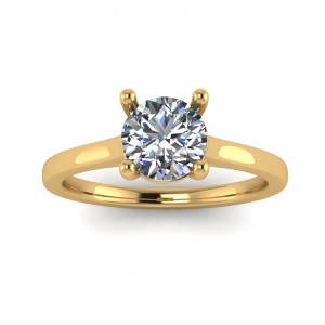 Round Cathedral Solitaire Engagement Ring 0.90Ctw