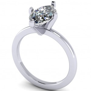 Marquise Peg Head Solitaire Engagement Ring 1.60Ctw