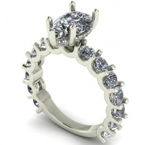 Pear Hidden Halo Engagement Ring 2.25Ctw
