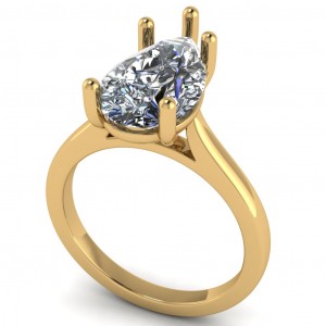 Pear Cathedral Solitaire Engagement Ring 3.70Ctw