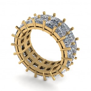 Diamond Princess 2 Row Eternity Ring 10.70Ctw