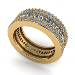 Diamond Baguette and Round Eternity Ring 3.90Ctw