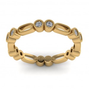 Diamond Round Cut Eternity Ring with Milgrain 0.35Ctw