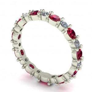 Diamond Oval and Round Eternity Ring 1.45Ctw