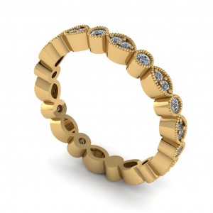 Diamond Round Cut Eternity Ring with Milgrain 0.43Ctw