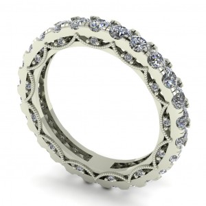 Diamond Round Cut Eternity Ring with Side Gallery 2.20Ctw
