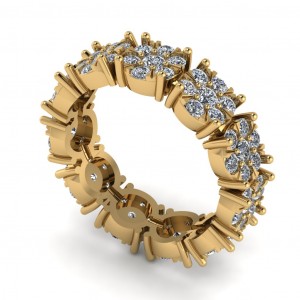 Diamond Round Cut Cluster Eternity Ring 2.15Ctw