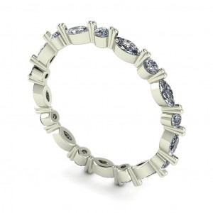 Diamond Marquise and Round Eternity Ring 0.55Ctw