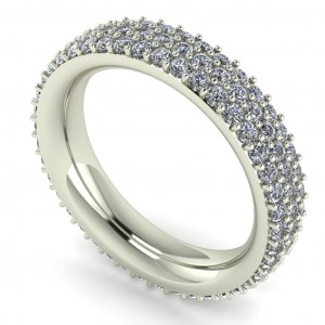 Diamond Round Cut 3 Row Eternity Ring 1.90Ctw