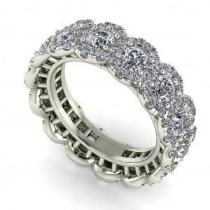 Diamond Round Cut Halo Eternity Ring 3.60Ctw