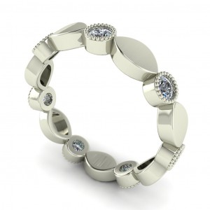 Diamond Round Cut Eternity Ring with Milgrain 0.70Ctw