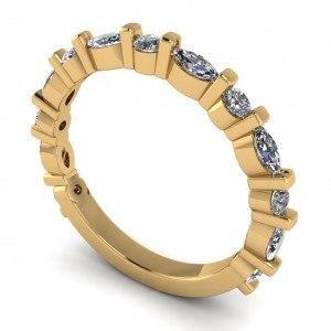 Diamond Marquise and Round Anniversary Ring 0.50Ctw