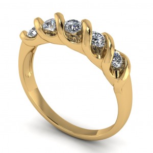 Diamond Round Cut Anniversary Ring 0.50Ctw
