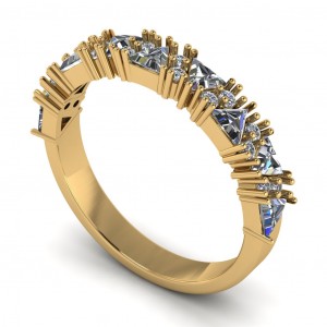 Diamond Triangle and Round Anniversary Ring 0.80Ctw