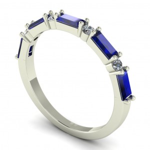 Diamond 	Baguette and Round Anniversary Ring 0.75Ctw