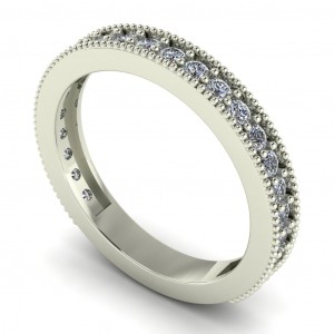 Diamond Round Cut 3 Quarters Anniversary Ring 0.70Ctw
