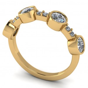 Diamond Round Cut Anniversary Ring 1.10Ctw