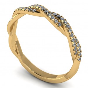 Diamond Round Cut Anniversary Twist Ring 0.15Ctw