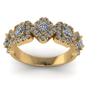 Diamond Princess and Round Anniversary Ring 1.25Ctw