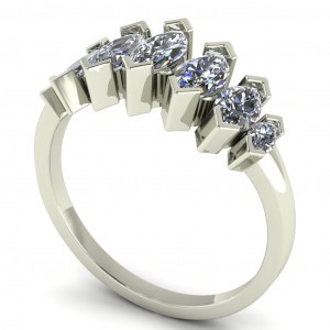 Diamond Graduated Marquise Anniversary Ring 1.30Ctw