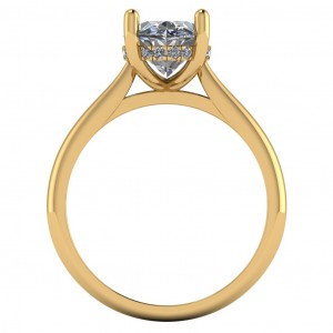 Oval Hidden Halo Cathedral Engagement Ring