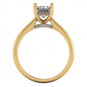 Emerald Cathedral Hidden Halo Engagement Ring