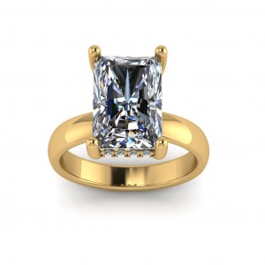 Radiant Hidden Halo Wide Shank Engagement Ring