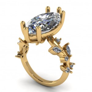 Marquise Tree Branch Engagement Ring