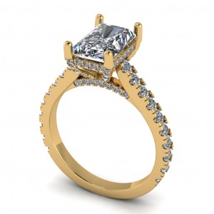 Radiant Pave Cathedral Engagement Ring