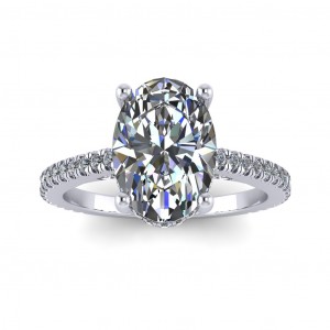 Oval Cathedral Engagement Ring