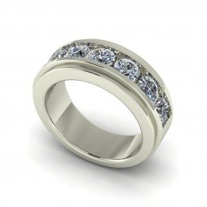 7 Stone Channel Tapered Band