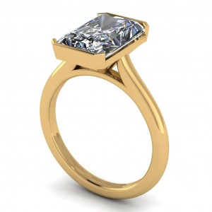 Radiant Half Bezel Cathedral Engagement Ring
