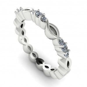 Diamond Round Cut Anniversary Ring 0.15Ctw