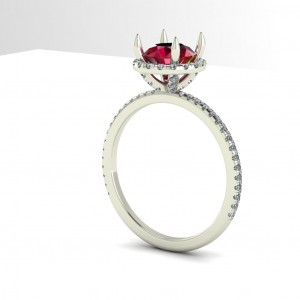 Earth Waverly Halo Round Cut Engagement Ring 1.90Ctw