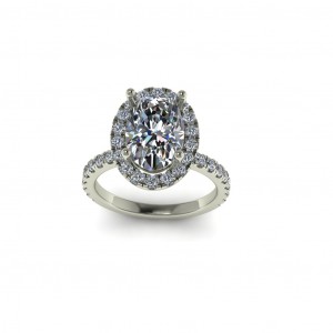 Oval Halo Engagement Ring 3.40Ctw