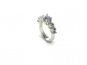Trellis Prong Side Stone Engagement Ring 2.15Ctw
