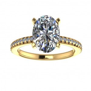 Oval Side Stone Engagement Ring 2.45Ctw
